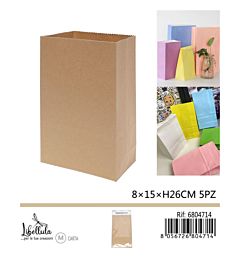 SACCHETTI DI CARTA - BEIGE 15x26CM - 5PZGev