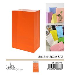 SACCHETTI DI CARTA - ARANCIONE 15x26CM - 5PZGev