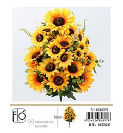 Fiore Artificiale Mazzo di Girasoli - 58cm
