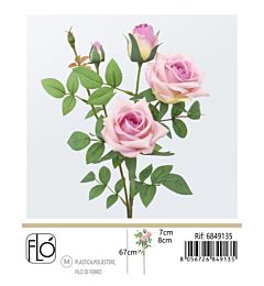Ramo Artificiale Rose Lilla - 67cm