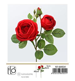Ramo Artificiale Rose Rosse - 49cm
