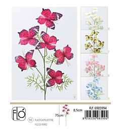 Fiore Artificiale Stelo con Farfalle - 75cm