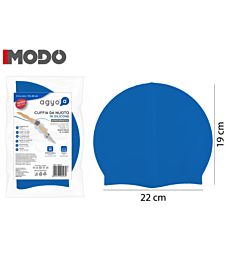 I09 CUFFIA DA NUOTO IN SILICONE 19*22CM AZZURRO