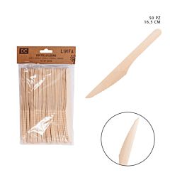 DC CASA COLTELLO LEGNO MONOUSO 16,5CM 50PZDc Casa