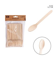 DC CASA CUCCHIAIO LEGNO MONOUSO 15,7CM 50PZDc Casa