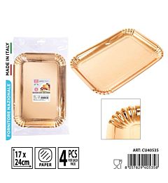 DC CASA VASSOIO RETTANG, ORO 17X24CM 4PZDc Casa