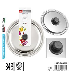 DC CASA COPERCHIO ACCIAIO INOX UNIVERSALE 34CMDc Casa