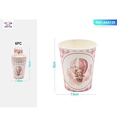 BICCHIERI MONOUSO - ORSETTO ROSA - 6PZParty Go