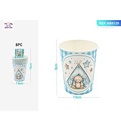 BICCHIERI MONOUSO - ORSETTO BLU - 6PZ