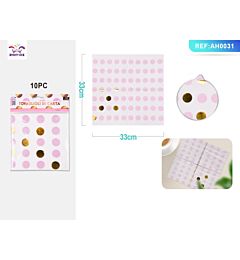 TOVAGLIOLI A POIS - BIANCO & ROSA 33CM - 10PZParty Go