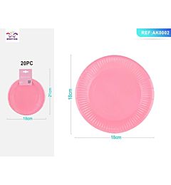 PIATTI MONOUSO - ROSA 18CM - 20PZParty Go