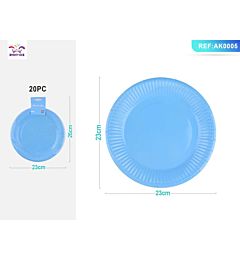 PIATTI MONOUSO - AZZURRO 23CM - 20PZ