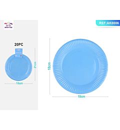 PIATTI MONOUSO - AZZURRO 18CM - 20PZ