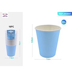 BICCHIERI MONOUSO - AZZURRO - 16PZParty Go