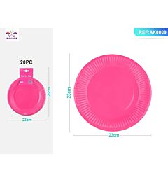 PIATTI MONOUSO - FUCSIA 23CM - 20PZParty Go