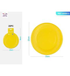 PIATTI MONOUSO - GIALLO 23CM - 20PZParty Go