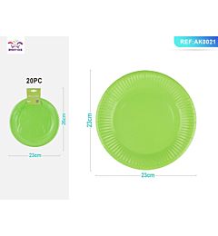 PIATTI MONOUSO - VERDE 23CM - 20PZ