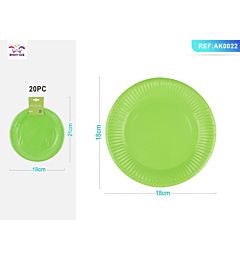PIATTI MONOUSO - VERDE 18CM - 20PZParty Go