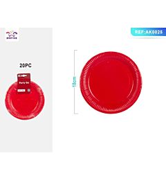 PIATTI MONOUSO - ROSSO 23CM - 20PZ