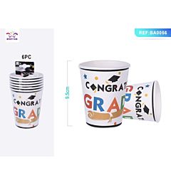 BICCHIERI LAUREA - CONGRATS GRAD BIANCO - 6PZParty Go