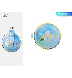 PIATTI MONOUSO - BATTESIMO BLU 23CM - 6PZParty Go