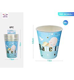 BICCHIERI MONOUSO - BATTESIMO BLU - 6PZParty Go