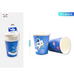 BICCHIERI MONOUSO - ASTRONAUTA UFO - 6PZParty Go