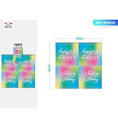 TOVAGLIOLI COLORATI - HAPPY BIRTHDAY 33CM - 10PZParty Go