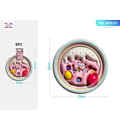 PIATTI CON DISEGNO 3D - HAPPY BIRTHDAY 23CM - 6PZParty Go