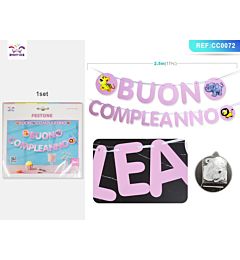FESTONE - BUON COMPLEANNO CON ANIMALI - ROSA - 2,5MParty Go