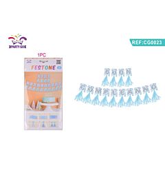 FESTONE BUONCOMPLEANNO CON NAPPE - AZZURRO