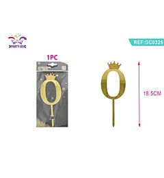 DECORAZIONI PER TORTE - ORO N,0 - 1PZ