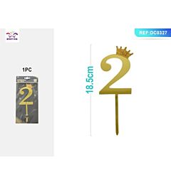 DECORAZIONI PER TORTE - ORO N,2 - 1PZParty Go