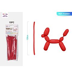 PALLONCINI MODELLABILI 120CM - ROSSO - 15PZParty Go