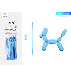 PALLONCINI MODELLABILI 120CM - AZZURRO - 15PZParty Go