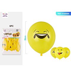 PALLONCINI EMOJI GIALLO 30CM - 6PZParty Go