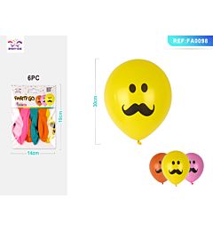 PALLONCINI CON BAFFETTI - COLORI MISTI - 6PZParty Go