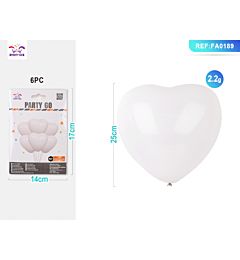 PALLONCINI A CUORE - BIANCO - 6PZ