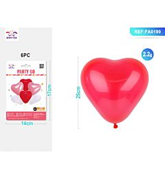 PALLONCINI A CUORE - ROSA, ROSSO, BIANCO - 6PZParty Go