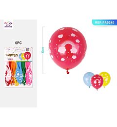 PALLONCINI CON NUVOLE - COLORI MISTI 30CM 6PZParty Go