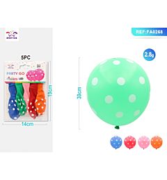 PALLONCINI A POIS CON LED - COLORI MISTI - 5PZParty Go