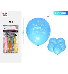 PALLONCINI CON LED - HAPPY BIRTHDAY COLORATE - 5PZParty Go