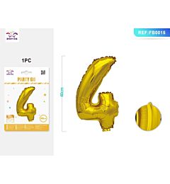PALLONCINO MYLAR 40CM - NUMERO 4 ORO - 1PZParty Go