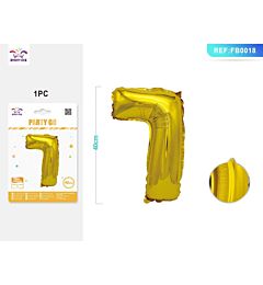 PALLONCINO MYLAR 40CM - NUMERO 7 ORO - 1PZParty Go