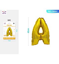 PALLONCINO MYLAR 40CM - LETTERA "A" ORO - 1PZParty Go