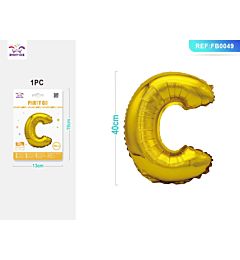PALLONCINO MYLAR 40CM - LETTERA "C" ORO - 1PZParty Go