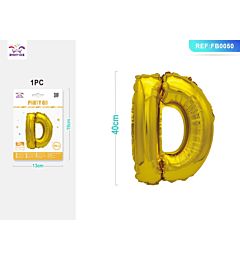 PALLONCINO MYLAR 40CM - LETTERA "D" ORO - 1PZParty Go
