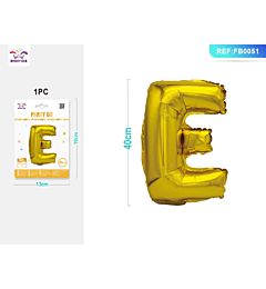PALLONCINO MYLAR 40CM - LETTERA "E" ORO - 1PZParty Go