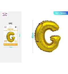 PALLONCINO MYLAR 40CM - LETTERA "G" ORO - 1PZ
