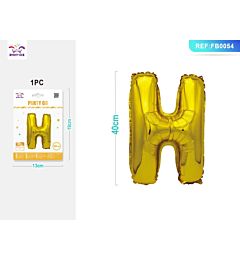 PALLONCINO MYLAR 40CM - LETTERA "H" ORO - 1PZParty Go